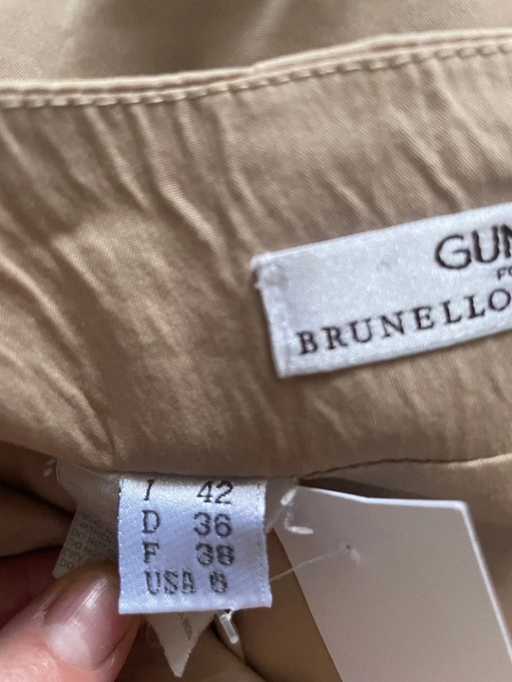 GUNEX Brunello Cucinelli skirt/neutral/mini/beige US 6/FR38/one pocket